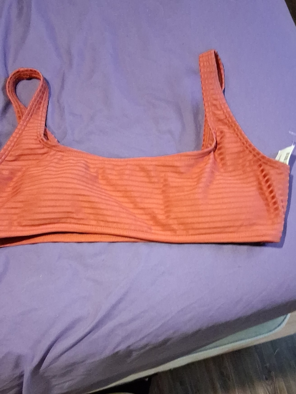 Classic Ribbed Bralette in Rust Orange